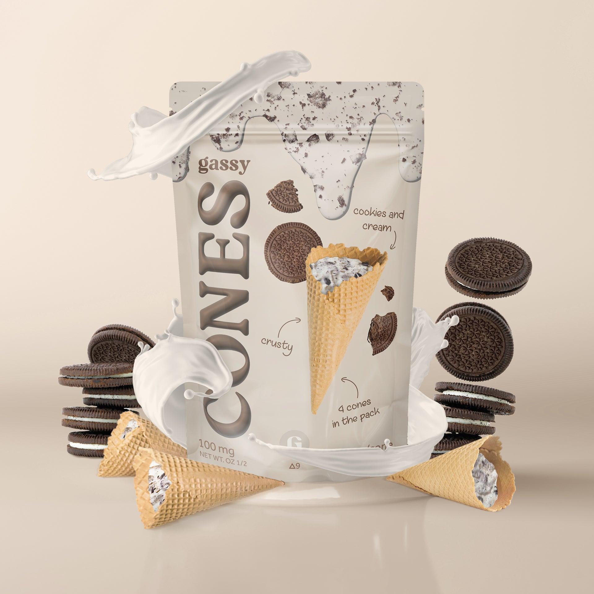 Conos de chocolate gaseosos