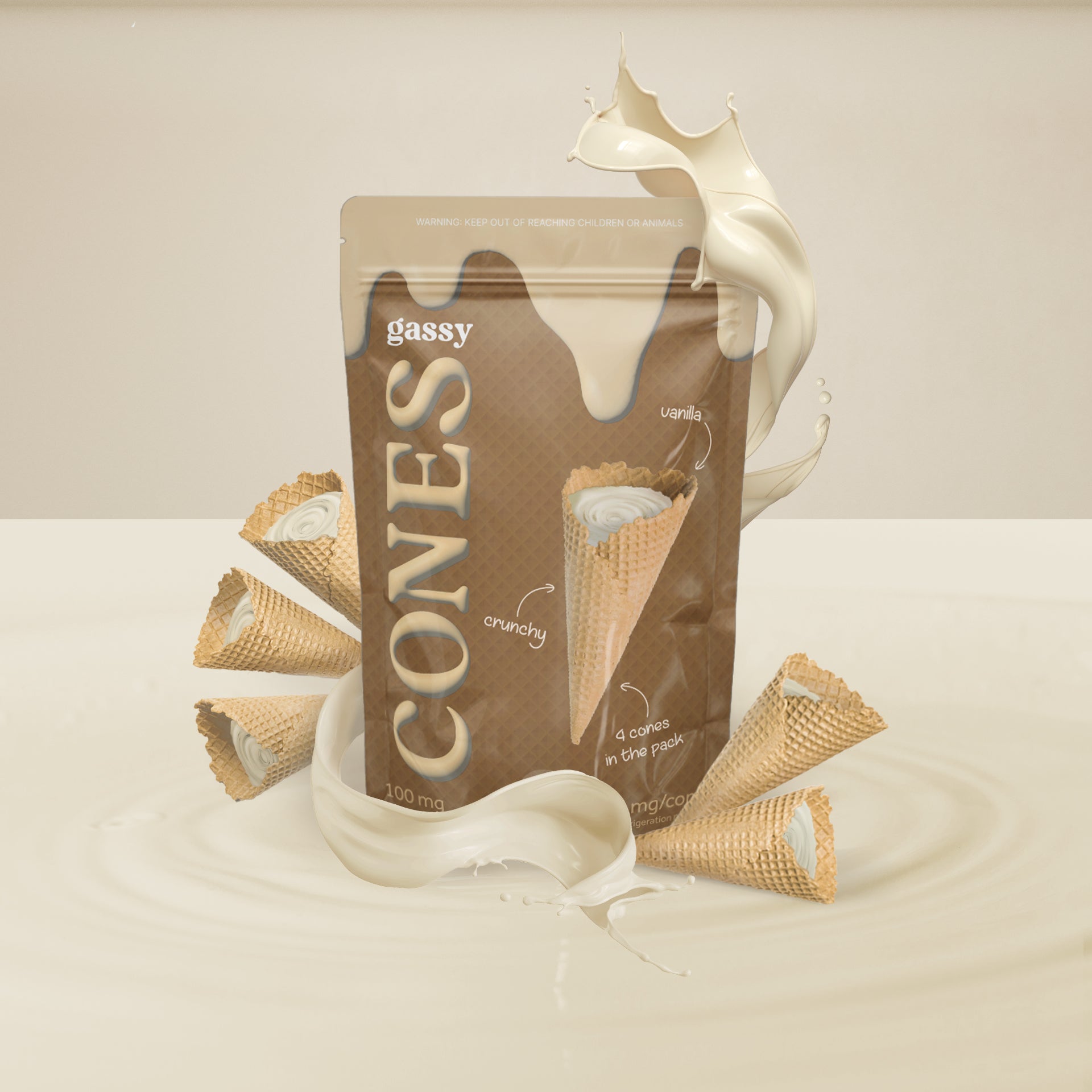 Conos de chocolate gaseosos